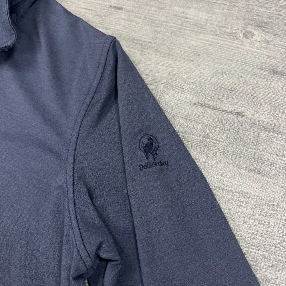 DeBordieu Golf Club Peter Millar 1/4 Zip Perth Pullover Blue Logo Men sz XL EUC